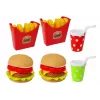 LEAN TOYS sada hamburger a hranolky s táckou | fast-food hračka