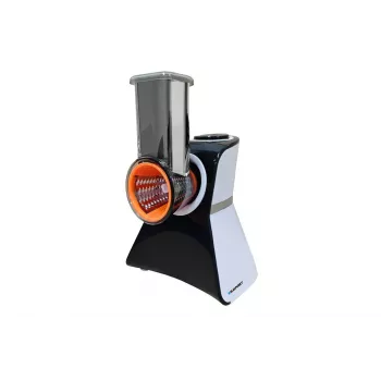Blaupunkt Slicer FPS502 elektrický kuchynský robot 150 W nerezový nôž s vlnitým ostrie 190 mm nastaviteľná hrúbka rezu 0-15 mm čierna/strieborná