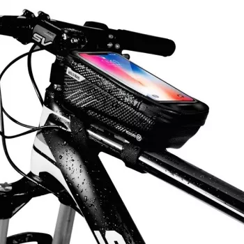 WILDMAN Bike Holder Case M E2 1L čierna - Taška na riadidlá pre smartfón, odolná proti striekajúcej vode, kompatibilná s dotykovou obrazovkou, 1L úložný priestor