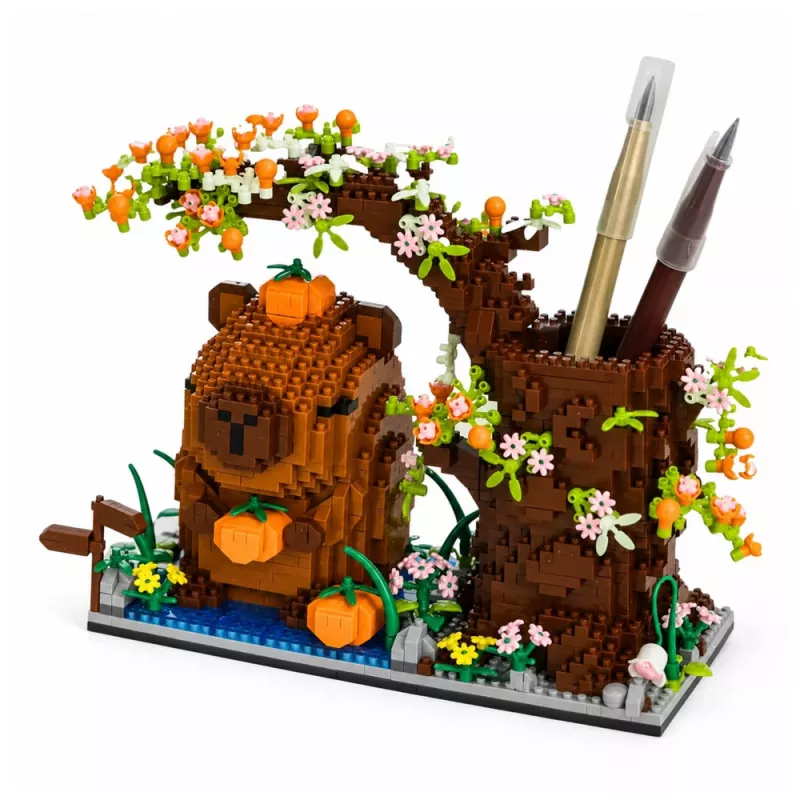 LEAN TOYS Capybara Stavebné kocky strom stojan na ceruzky 1800 dielov