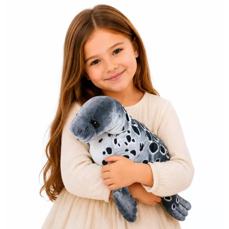LEAN TOYS Realistická plyšová tuleň plyšová hračka, sivá, 50 cm