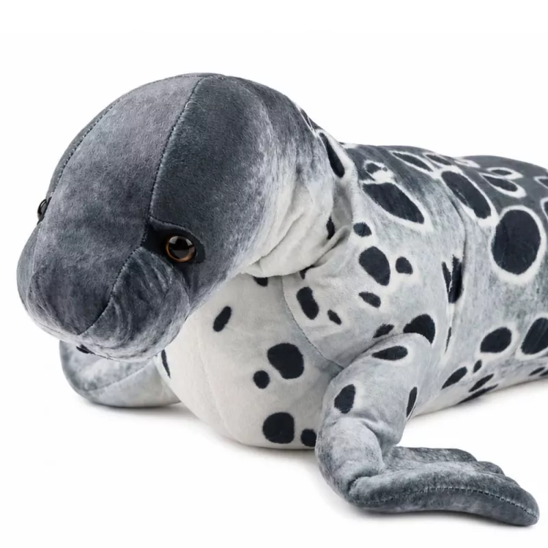 LEAN TOYS Realistická plyšová tuleň plyšová hračka, sivá, 50 cm