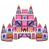 LEAN TOYS Magnetické stavebnice princezný zámok ružový 58 dielov