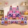 LEAN TOYS Magnetické stavebnice princezný zámok ružový 58 dielov