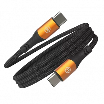 HAMMER USB-C na USB-C kábel 1,2 m 60 W PD rýchle nabíjanie a synchronizácia dát čierny