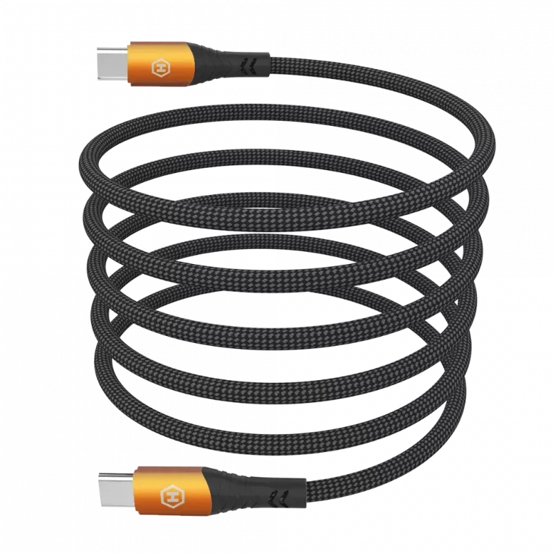 HAMMER USB-C na USB-C kábel 1,2 m 60 W PD rýchle nabíjanie a synchronizácia dát čierny