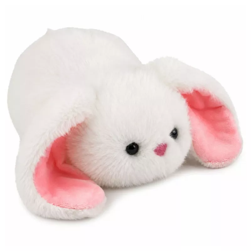 LEAN TOYS Plyšový zajac s dlhými ušami, biely, 16 cm