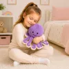 LEAN TOYS Plyšová chobotnica plyšová hračka s elastickými chápadlami fialová 30 cm