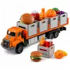 LEAN TOYS Oranžové nákladné auto na prepravu potravín 1:55 die-cast model