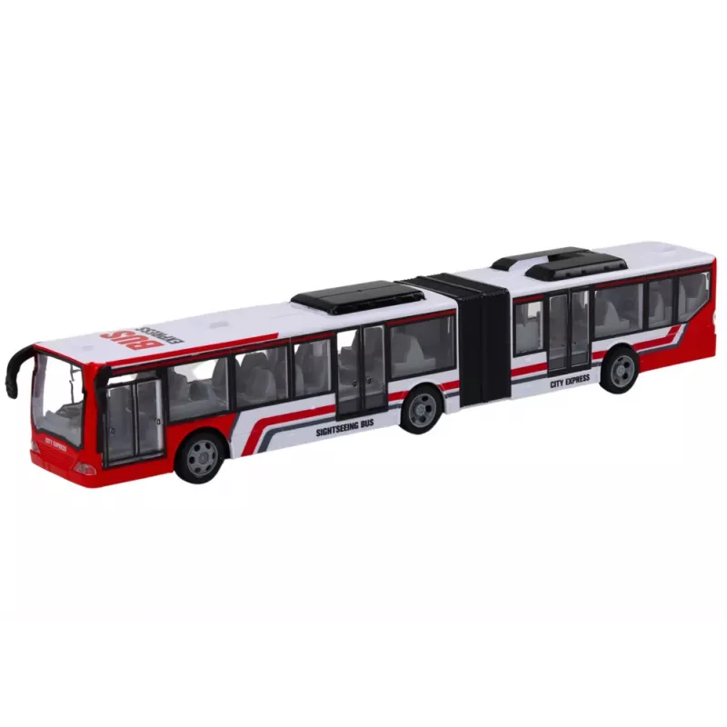 LEAN TOYS diaľkovo ovládaný RC autobus červený a biely mierka 1:20