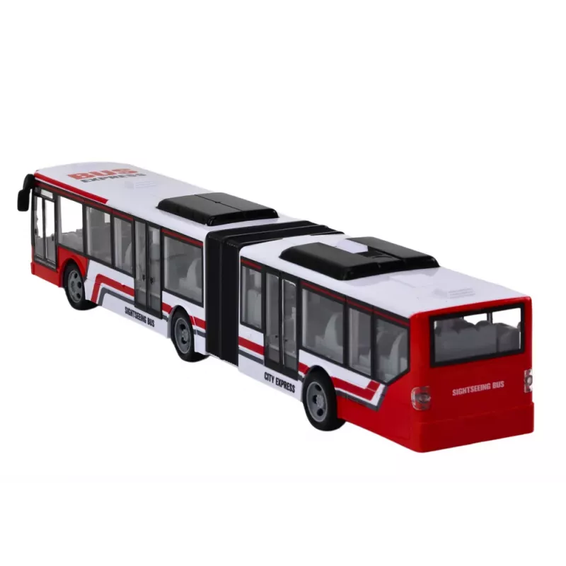LEAN TOYS diaľkovo ovládaný RC autobus červený a biely mierka 1:20