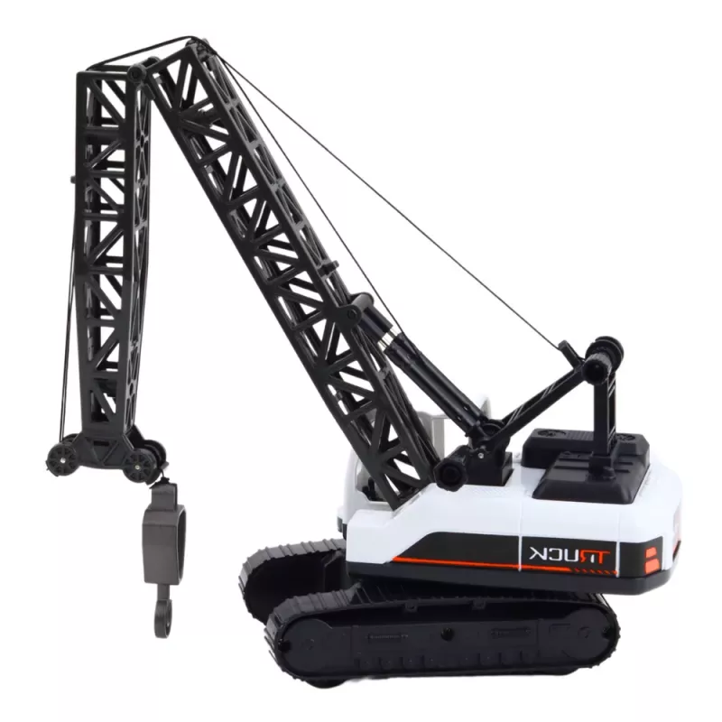 LEAN TOYS Pásový žeriav s 360° otáčaním a pohyblivým hákom, biela
