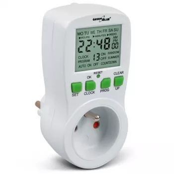 GreenBlue GB107 digitálny programovateľný časový spínač 16 programov 230V 16A Schuko