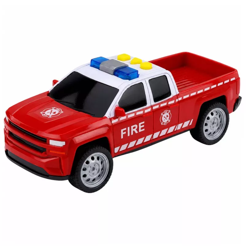 LEAN TOYS Sada hasičských vozidiel: vrtuľník a auto, svetlá, zvuky 1:32
