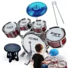 Suprimo K-Drums 1 detská bicie súprava s 5 bubnami, činelmi, stoličkou a paličkami, červená