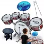 Suprimo K-Drums 1 detská bicie súprava s 5 bubnami, činelmi, stoličkou a paličkami, červená