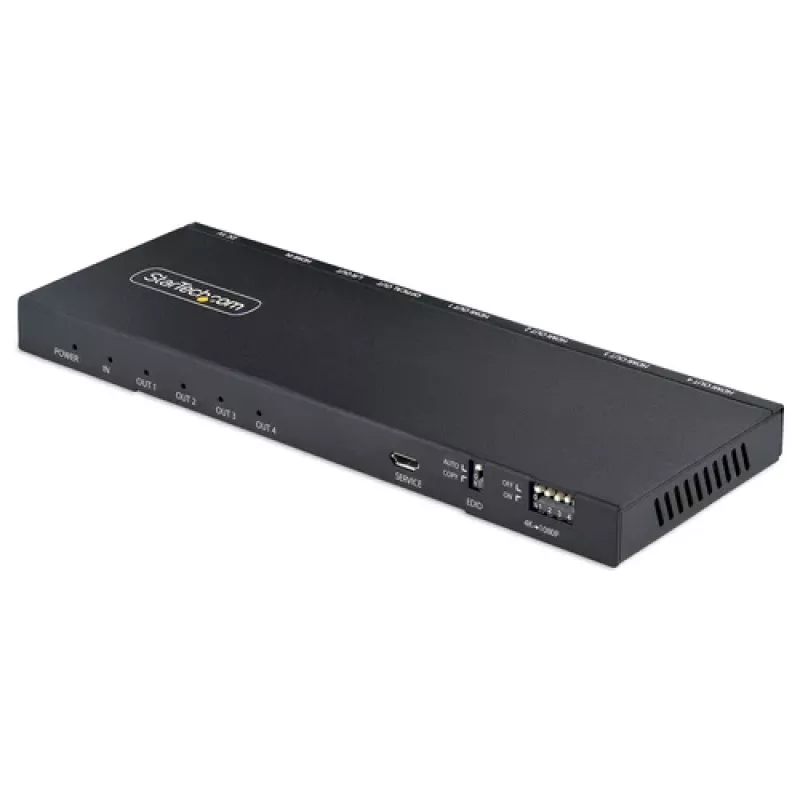 StarTech.com 4-portový 4K HDMI splitter 1x4, 4K 60Hz, HDMI 2.0, HDCP 2.2, HDR10, 18Gbps, EDID Copy, oceľové puzdro