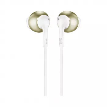 JBL T205 šampanské zlato in-ear slúchadlá s mikrofónom