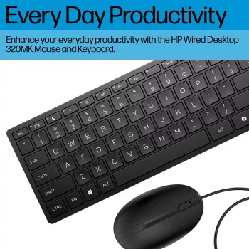 HP Wired Desktop 320MK kombinácia myši a klávesnice - čierna