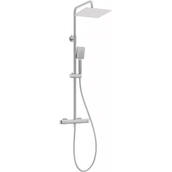 DEANTE NAC_F4HT sprchový systém s termostatickou batériou, chróm, 250 mm okrúhla hlava, 3-funkčná ručná sprcha, 1500 mm hadica, nastaviteľná sprchová tyč