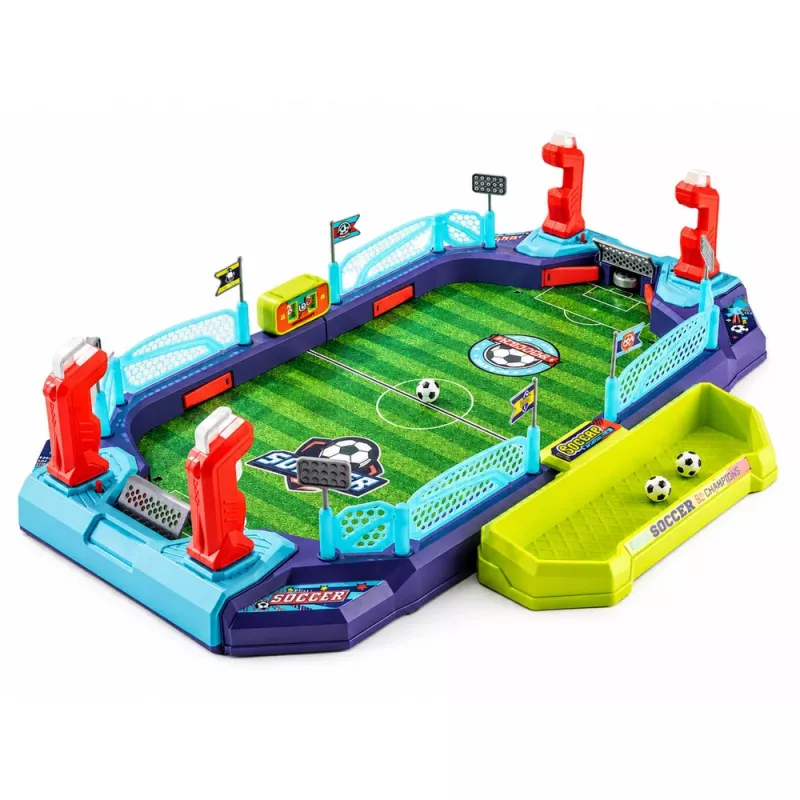 LEAN TOYS 2-in-1 stolný futbal a air hockey hra pre 2 hráčov