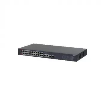 Dahua CS4228-24GT-375 24-portový gigabitový PoE managed switch, 2x Gigabit RJ45 + 2x SFP uplink, 375 W PoE rozpočet, Layer 2