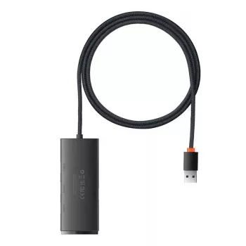 Baseus Lite Series 4-port USB 3.0 hub - 5Gbps, bus-powered, čierny (WKQX030101)