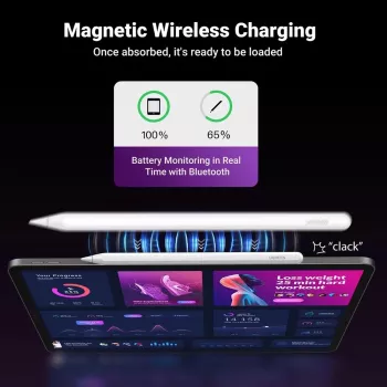 UGREEN LP653 Stylus pero pre Apple iPad s bezdrôtovým nabíjaním, biele