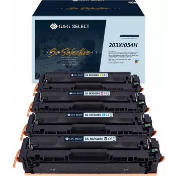 G&G kompatibilné tonerové kazety 4 ks balenie pre HP 203X sériu, čierna purpurová azúrová žltá, vysoká výťažnosť, GS-H203X-4P