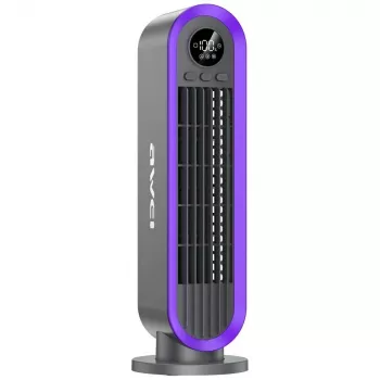AWEI F52 prenosný vežový ventilátor 3600mAh USB-C nabíjateľný sivý