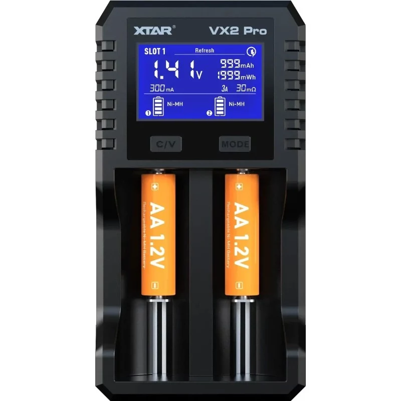Nabíjačka batérií XTAR VX2 PRO SET, 3,7V/1,5V/1,2V