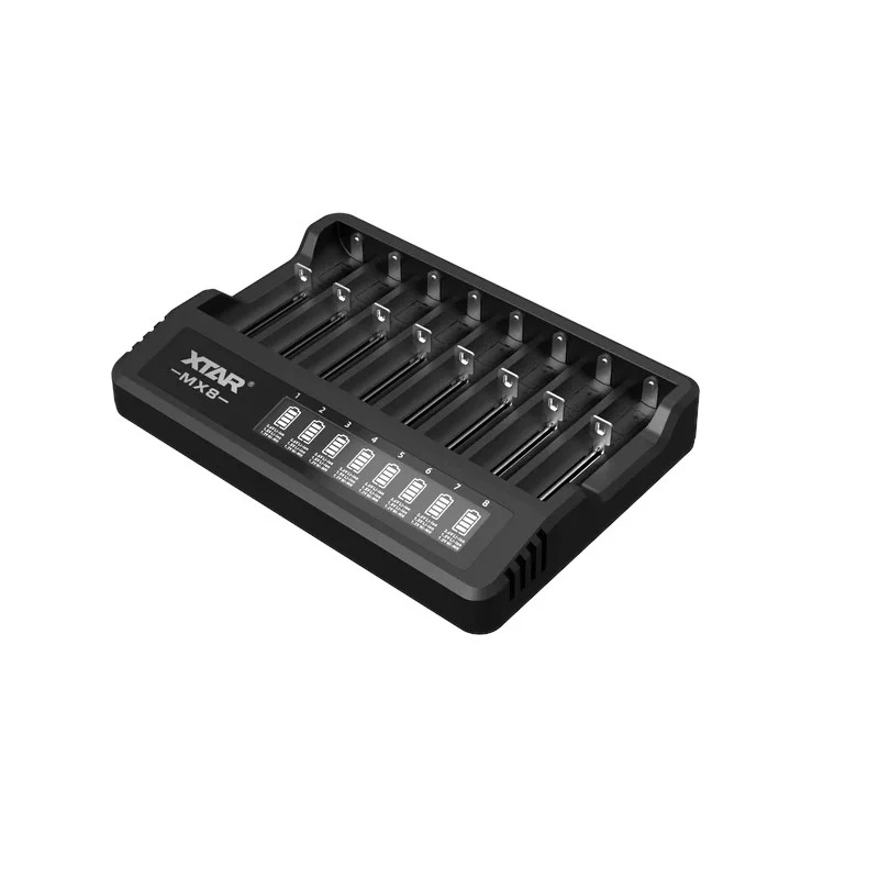 XTAR MX8 USB-C Nabíjačka batérií Li-ion/Ni-MH, 3,7V/1,5V/1,2V