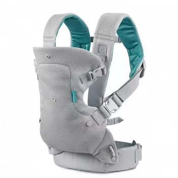B-KIDS Infantino 4-in-1 premenlivá nosička pre deti, sivá, 3,6–14,5 kg, JPMA certifikovaná, s odnímateľným Wonder Cover™ podbradníkom