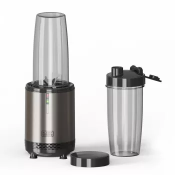 BLACK+DECKER ES9120160B osobný mixér 1000W s 2x 600ml Tritan fľašami a cestovnými viečkami