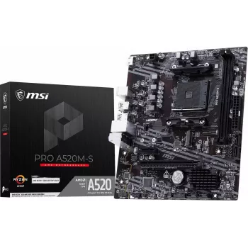 MSI A520M-S AMD A520 AM4 Micro-ATX základná doska - DDR4, HDMI, DVI, VGA, Gigabit LAN