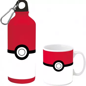 Pokemon hliníková fľaša 500ml so sadou keramickej hrnčekovej