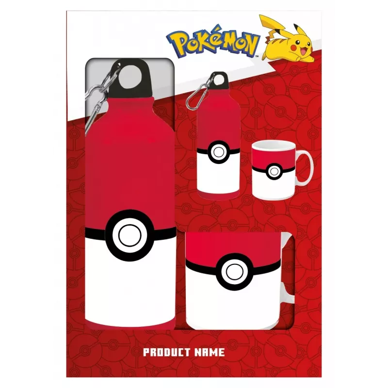 Pokemon hliníková fľaša 500ml so sadou keramickej hrnčekovej