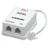 Intellinet ADSL splitter/filter RJ11 konektor samec na 2x RJ11 konektor samica, biely