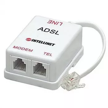 Intellinet ADSL splitter/filter RJ11 konektor samec na 2x RJ11 konektor samica, biely