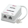 Intellinet ADSL splitter/filter RJ11 konektor samec na 2x RJ11 konektor samica, biely