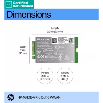 RENEW GOLD HP 4G LTE Modem m.2 WWAN Cat 16 L860-GL-16 Mobile Broadband Cellular (kompatibilné s WWAN zariadeniami EliteBook 630 640 645 660 830 840 860 1040 G11, x360 G11, ProBook 440 460 465 G11, ZBook Firefly Fury Power 14 16 G11 G11A)