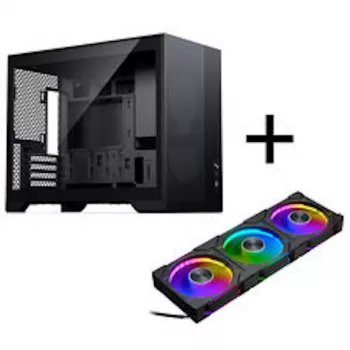 PHANTEKS XT M3 PC skriňa, Mini skriňa + D30 PWM Regular Airflow D-RGB ventilátor, balenie 3 ks, čierna