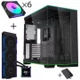 Lian Li O11D EVO RGB PC skriňa bundle + HydroShift II LCD-S 360TL AiO + 6x UNI FAN SL-INF 120 Reverse Blade ventilátor + UNI HUB SL-INF - čierna