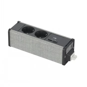 SCHNEIDER ELECTRIC UNICA SYSTEM+ MOD.UNIT 2XSCHUKO+USBA/C ANTHR/GREY