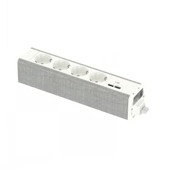 SCHNEIDER ELECTRIC UNICA SYSTEM+ MOD.UNIT 4XSCHUKO+USBA/C BIELA/SIVÁ