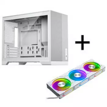 Phanteks XT M3 PC skriňa, Mini skriňa + D30 PWM Regular Airflow D-RGB ventilátor, balenie 3 ks, biela