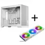 Phanteks XT M3 PC skriňa, Mini skriňa + D30 PWM Regular Airflow D-RGB ventilátor, balenie 3 ks, biela