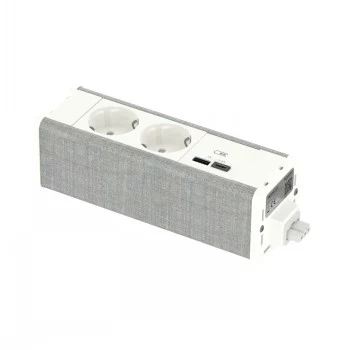 SCHNEIDER ELECTRIC UNICA SYSTEM+ MOD. JEDNOTKA 2XSCHUKO+USBA/C BIELA/SIVÁ