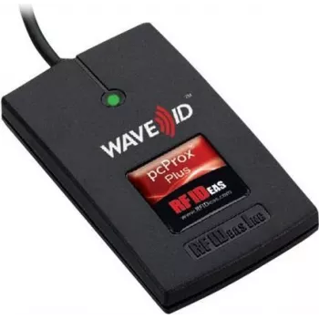 RF IDeas WAVE ID Plus Keystroke RA FactoryTalk V2 čierna čítačka na povrch