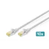 DIGITUS prepojovací kábel CAT6A S/FTP, 3 m, sivý, balenie 10 ks